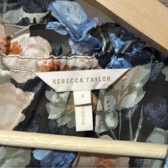 Like New - Rebecca Taylor Blush Rose Floral Blouse - Size 4 - Picture 8 of 10